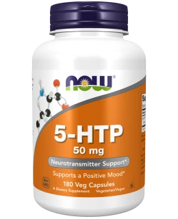 NOW 5-HTP, 50 mg, 180 rostlinných kapslí